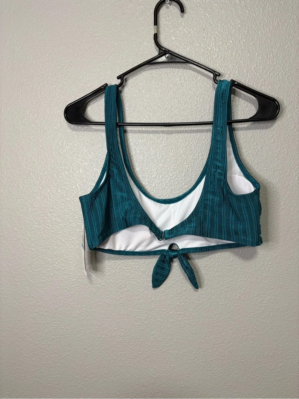 Salt + Cove Shiny Seersucker Over-The-Shoulder Bralette Bikini Top - XL NWT